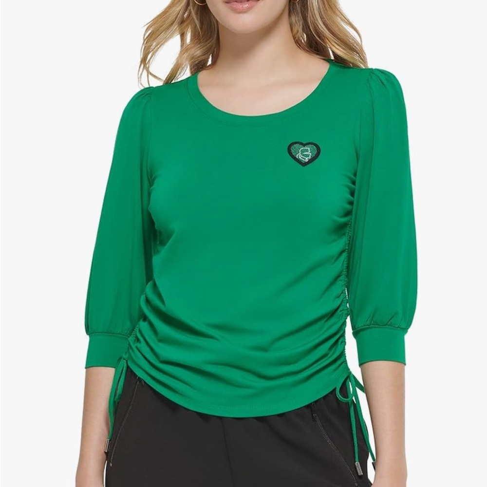 KARL LAGERFELD Paris Women's Everyday 3/4 Sleeve Knit Top Lush Meadow medium